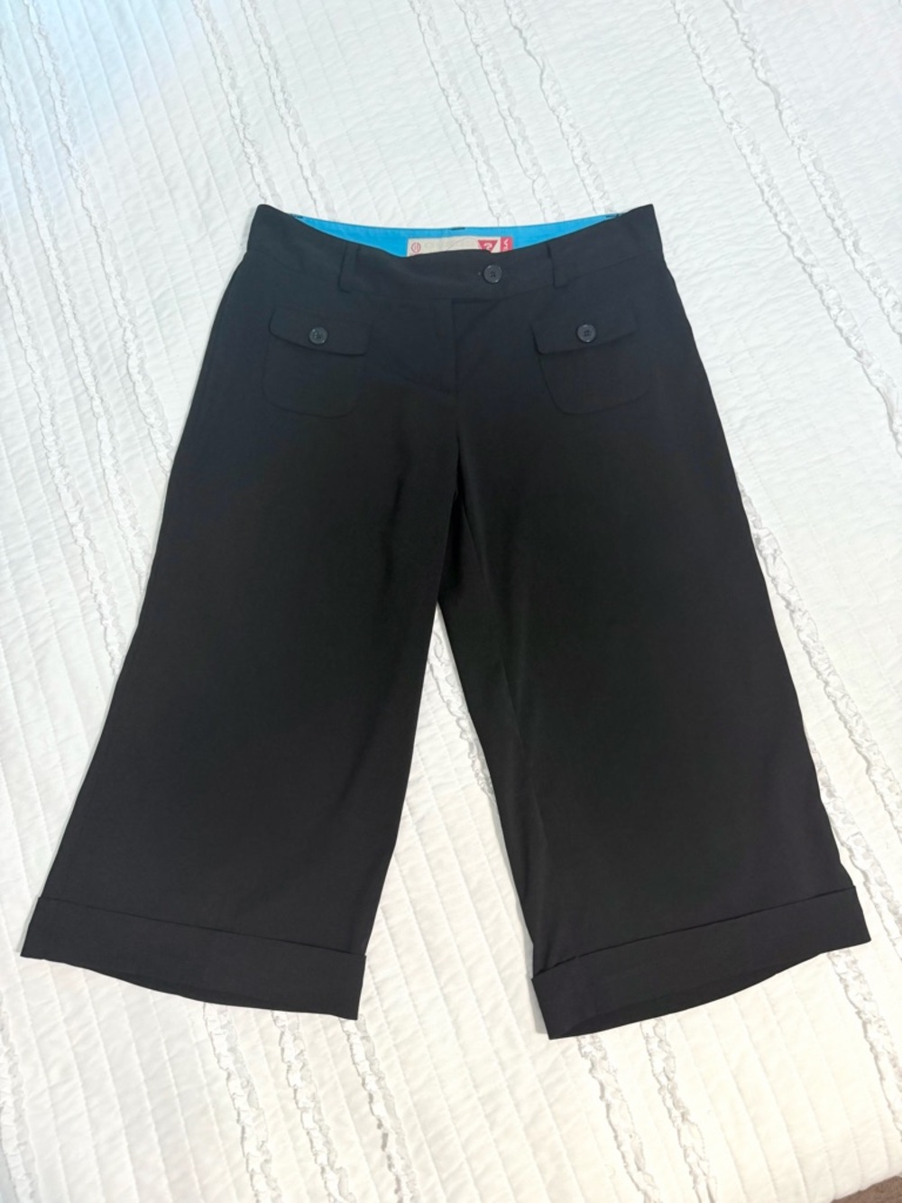 Y2K guess Black Cropped Gaucho Dress Pants Slacks Juniors Women’s Sz 11 Wide